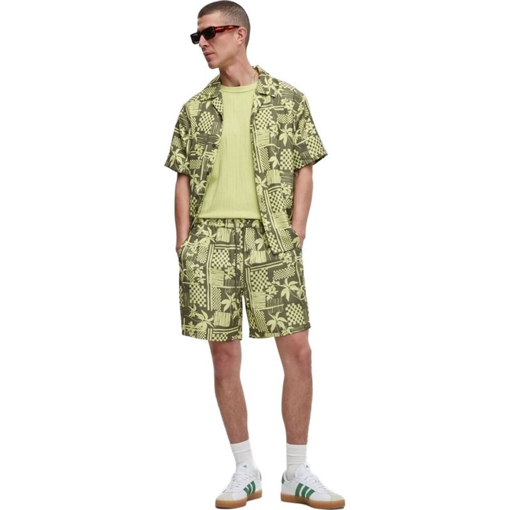 Mode Of One Mens Vacation Palm Pull-On Casual Walking Shorts, NWT